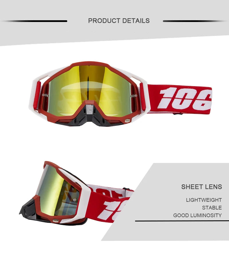 Motorcycle glasses MTB off-road goggles replacement lens single layer glasses bag