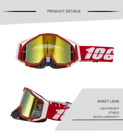 Motorcycle glasses MTB off-road goggles replacement lens single layer glasses bag