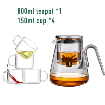 Samadoyo-Magnetic Switch Tea Pot, High-End Tea Set, Tea Water Separator, Household Tea Making Tool, Heat-Resistant Glass Tea Dis