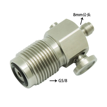 Paintball Mini Model Fill Station Stainless Steel 300Bar Din Valve with Male Nipple Plug or Female Quick Fitting
