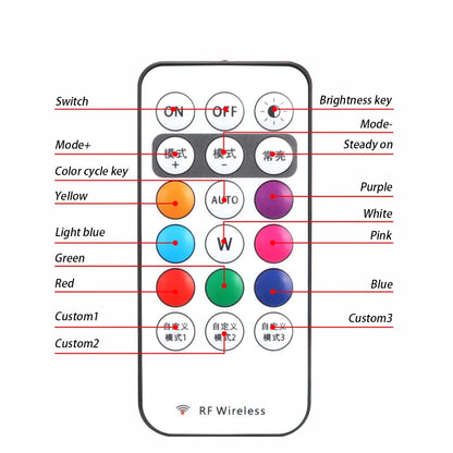Wireless Car Atmosphere Light LED Strobe Lights Warning Lights RGB Led Aircraft Strobe Lights Car Motorcycle LED Lamp