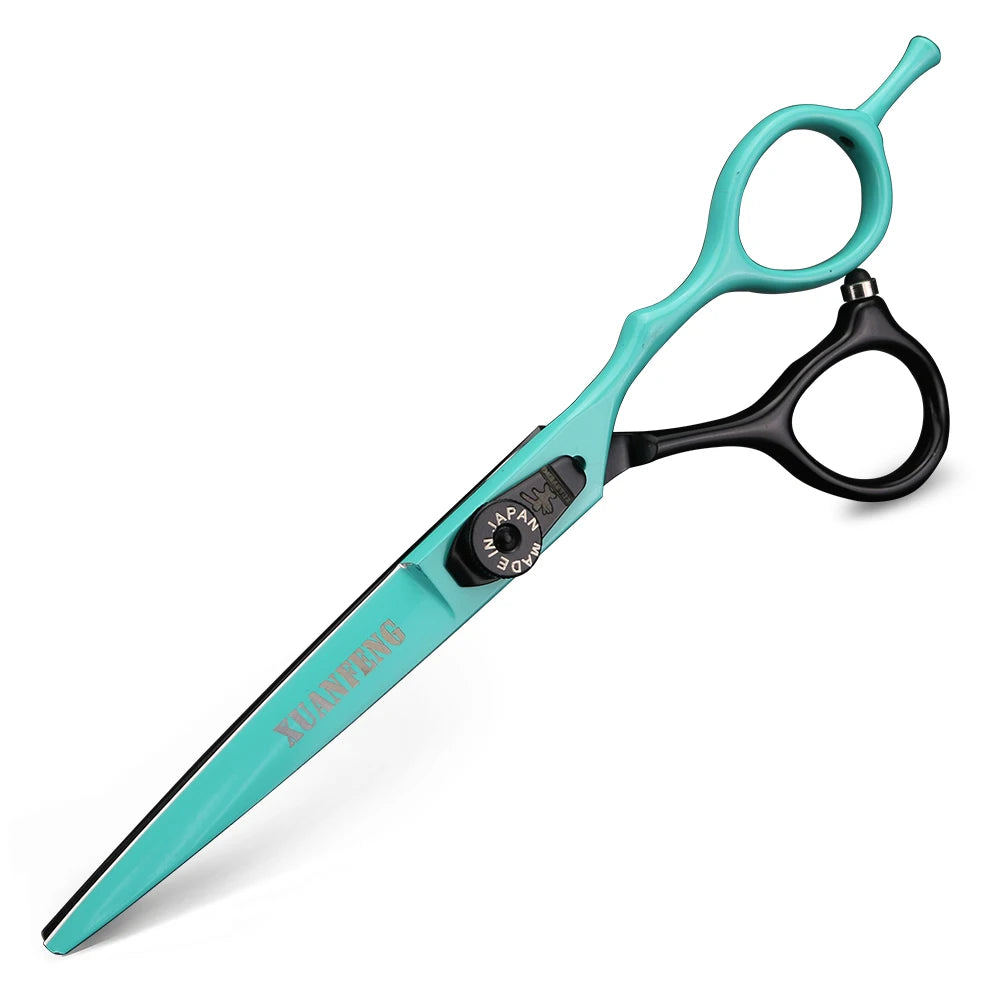 Spring clip screw double color hair scissors 6 inch 9cr18 steel barber cutting scissors and thinning scissors