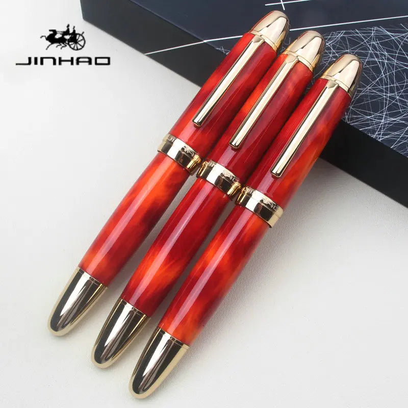 Glacier Blue Black Red JINHAO X169 Fountain Pen Metal Thick Barrel Comfort Grip Calligraphy Pen Replaceable Ink Cartridge Office