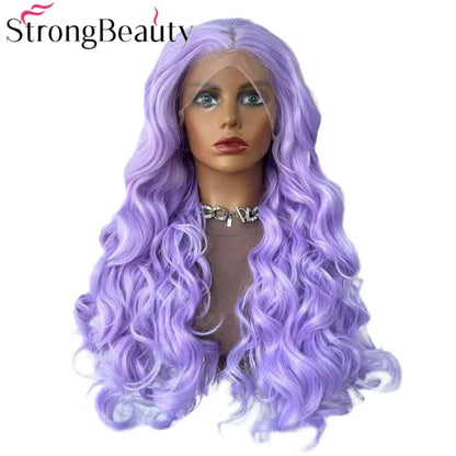 StrongBeauty Long Lace Front Wigs Synthetic Wavy Women Wig Heat Resistant Hair