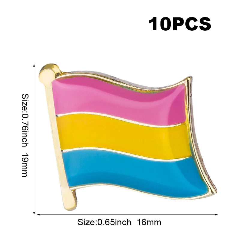 10pcs a lot Philadelphia Pride Badges LGBT Pin Metal Rainbow Badge Pins Gay Pride Lapel Pinback