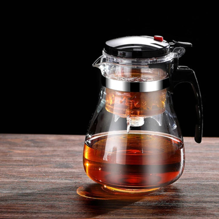【Household Tea Infuser Kettle】Heat-Resistant Glass Tea Pot with Separator - for Loose Leaf Tea, Herbal Tea & Flower Tea