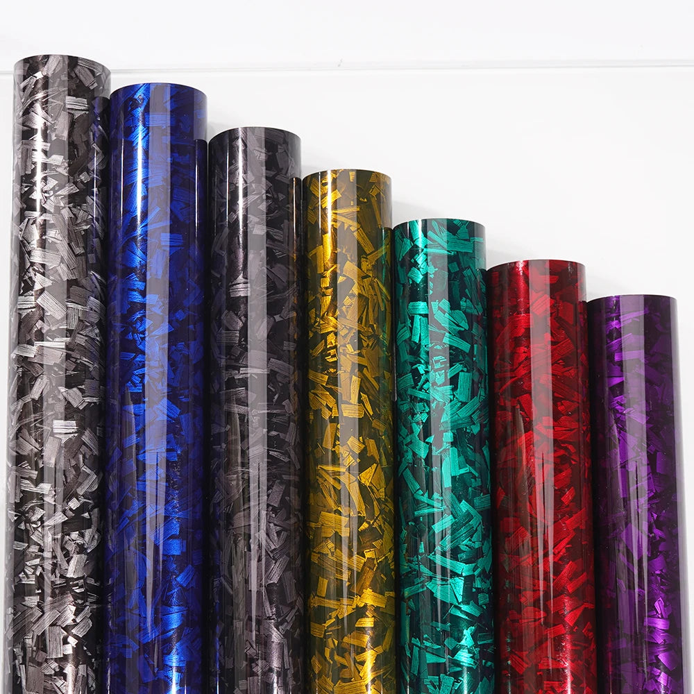 300cm*50/30cm High Glossy Black Gold Silver Red Forged Carbon Fiber Vinyl Wrap Film on the Hood Adhesive Vinyl for Car Stickers