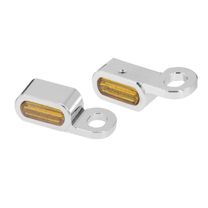 Motorcycle 12V LED Mini Turn Signals Indicators Running Light With E Mark For Harley Touring Street Glide 14-20