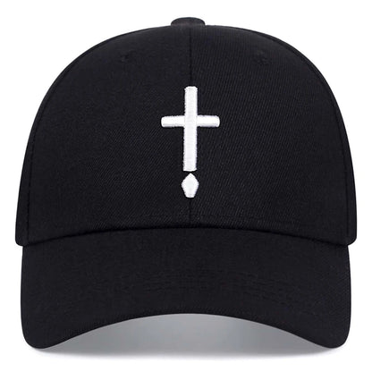Unisex Simple Cross Water Drop Embroidery Baseball Caps Spring and Autumn Outdoor Adjustable Casual Hat Sunscreen Hat