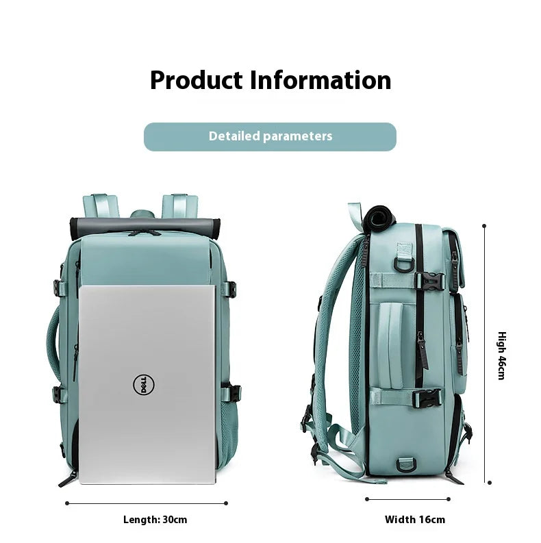 Large Travel Backpack Boardable Backpack USB Charging Waterproof Outdoor Travel Backpack Independent Shoe Compartment