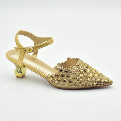 Ladies Shoe and Bag Set Latest Designers Luxury Italian Party Shoes and Bag Set for Women Rhinestone Wedding Bride Shoes Woman