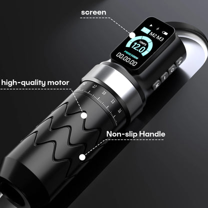 POSEIDON HM145 Tattoo Machine 2 Tattoo Power Supply Tattoo Pen Wirless Tattoo Gun With Powerful Custom Motor For  Tattoo Artist