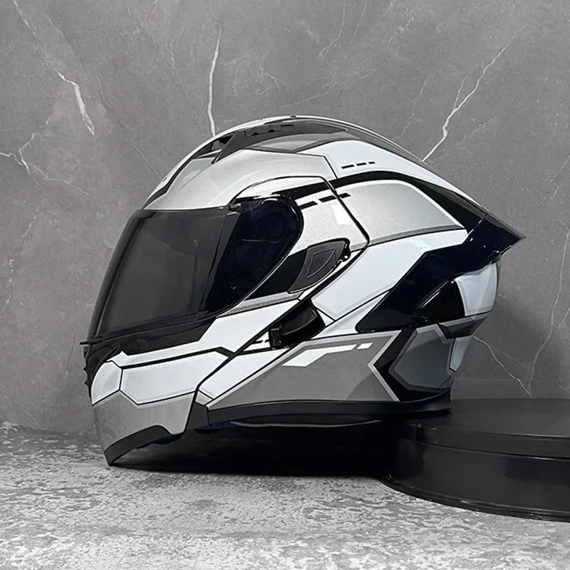 Full Face Motorcycle Helmet for Men and Women - Dual Lens Anti-Fog All Season Riding