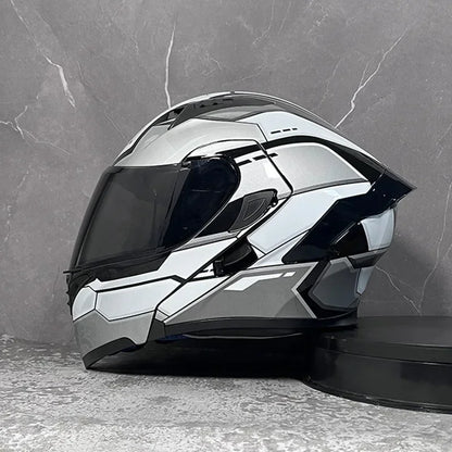 Full Face Motorcycle Helmet for Men and Women - Dual Lens Anti-Fog All Season Riding