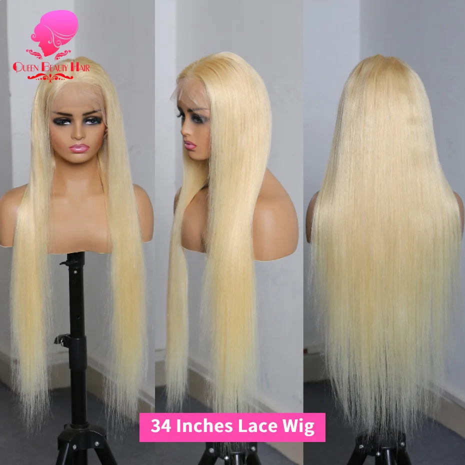 38 Inches 220 Density 360 Lace Frontal Wigs Straight Lace Frontal Wig 13x4 13x6 Blonde 613 Lace Front Human Hair Wigs For Women