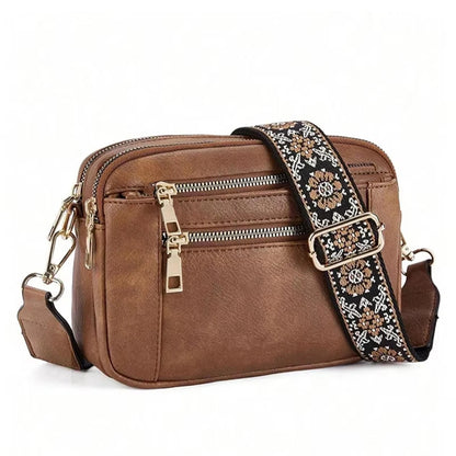 Retro fashion classic, women's multifunctional bag, zipper shoulder strap crossbody bag, small square bag, suitable for office w