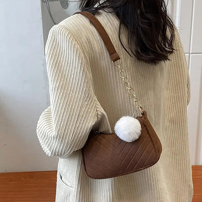 Mini Women Shoulder Bags Fashion Felt Women's Bag Design Advanced Underarm Handbags Mini Saddle Bag