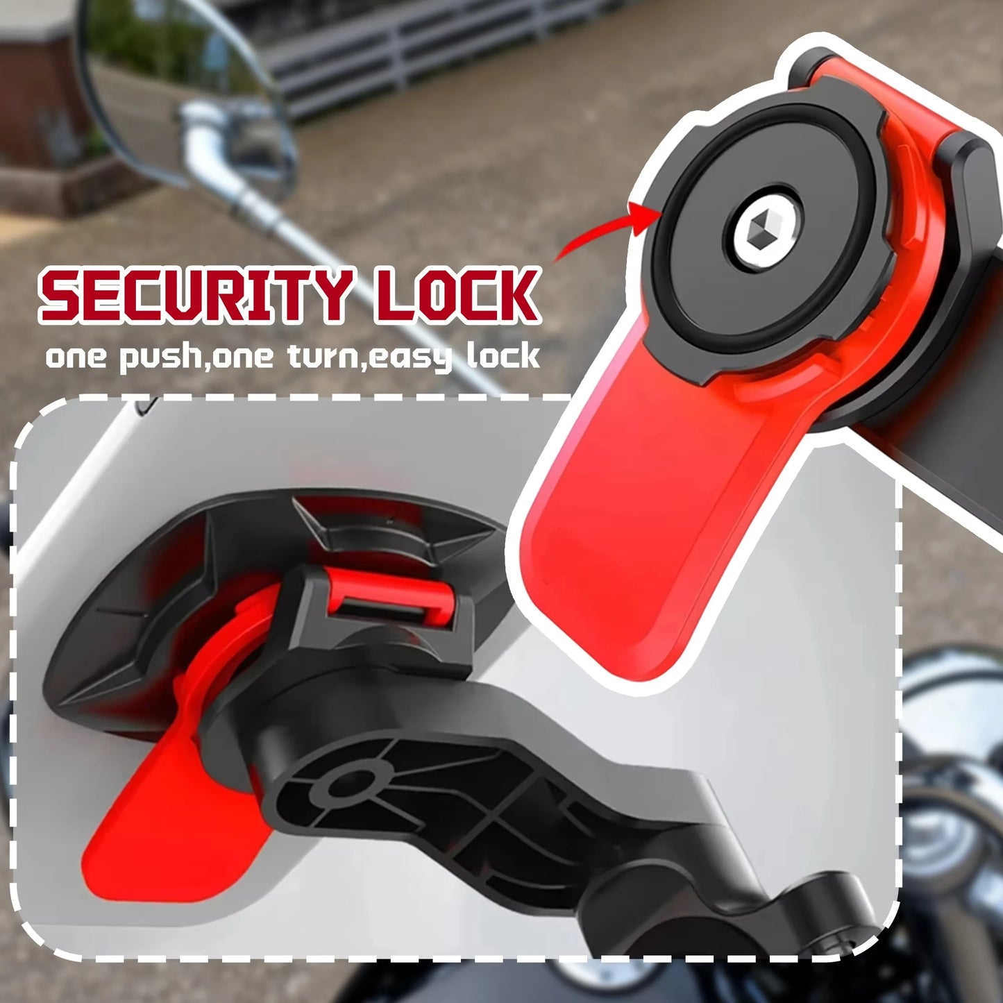 Universal Phone Mount for Motorcycle Bicycle with 360°Rotatable Anti-Shock Suction Cup Adjustable Secure Riding Navigation Suppo