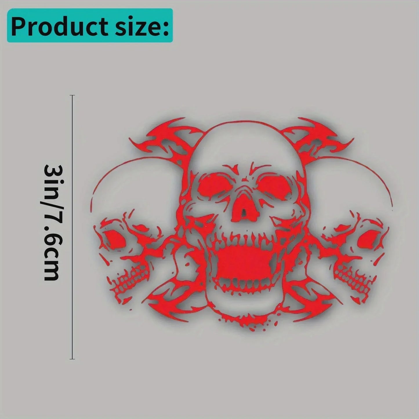 4PCS/SET Trendy Skull Trio Sticker, Eye - catching Gothic Design for Vehicle & Gadget Customization