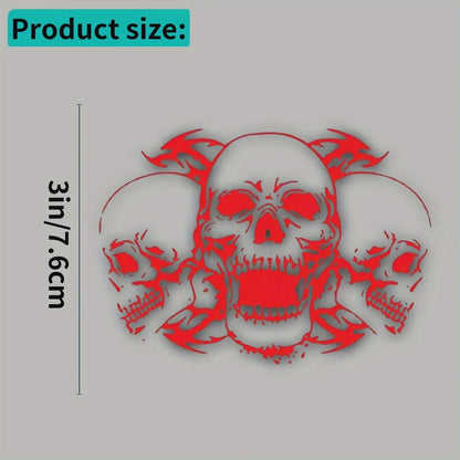 4PCS/SET Trendy Skull Trio Sticker, Eye - catching Gothic Design for Vehicle & Gadget Customization