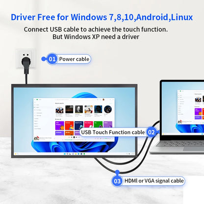 Zhixianda 27 Inch 1920*1080 Open Frame Industrial Monitor Capacitive Touch Screen Display With BNC VGA AV HDMI USB Interface