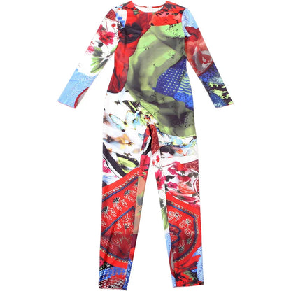 SsTss Elegant Printed Jumpsuit Women 2025 Autumn Fashion O Neck Long Sleeve Slim Stretchy Streetwear Casual One Piece Rompers