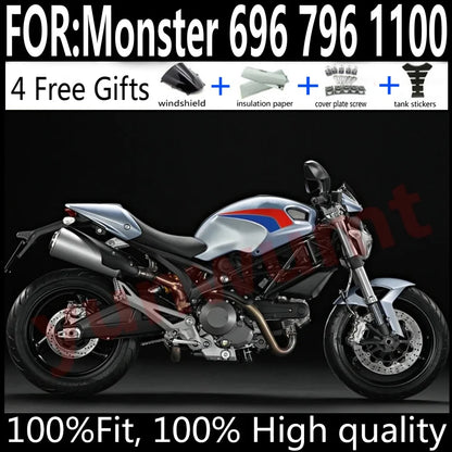 Ducati Monster 696 796 1100 Motorcycle Fairings Kit ABS Plastic Body Work Tank Cover Seat Cowl Full Set