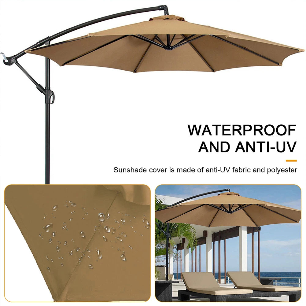 6 Bones Parasol Umbrella Surface Without Stand 2m Parasol Replaceable Cloth Waterproof UV Protection for Outdoor Beach Garden