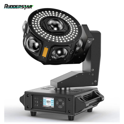 160W LED Moving Head Light Beam RGBW 360°Rotation Stage Effect Lighting Projector DMX512 Sound Control for Disco Party Concert