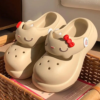 Women Fashion Platform Clogs Cute Cartoon Rabbit Summer Shoes Female Indoor Street Slippers Soft EVA Girls Daily Walking Sandals