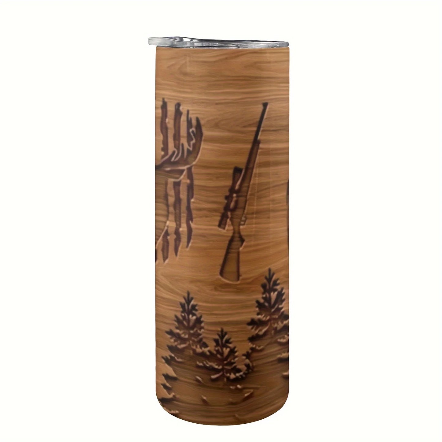 20oz Deer Hunting 3D Print Insulated Skinny Tumbler with Straw and Lid | 304 Stainless Steel Travel Coffee Cup | Festival Gift f