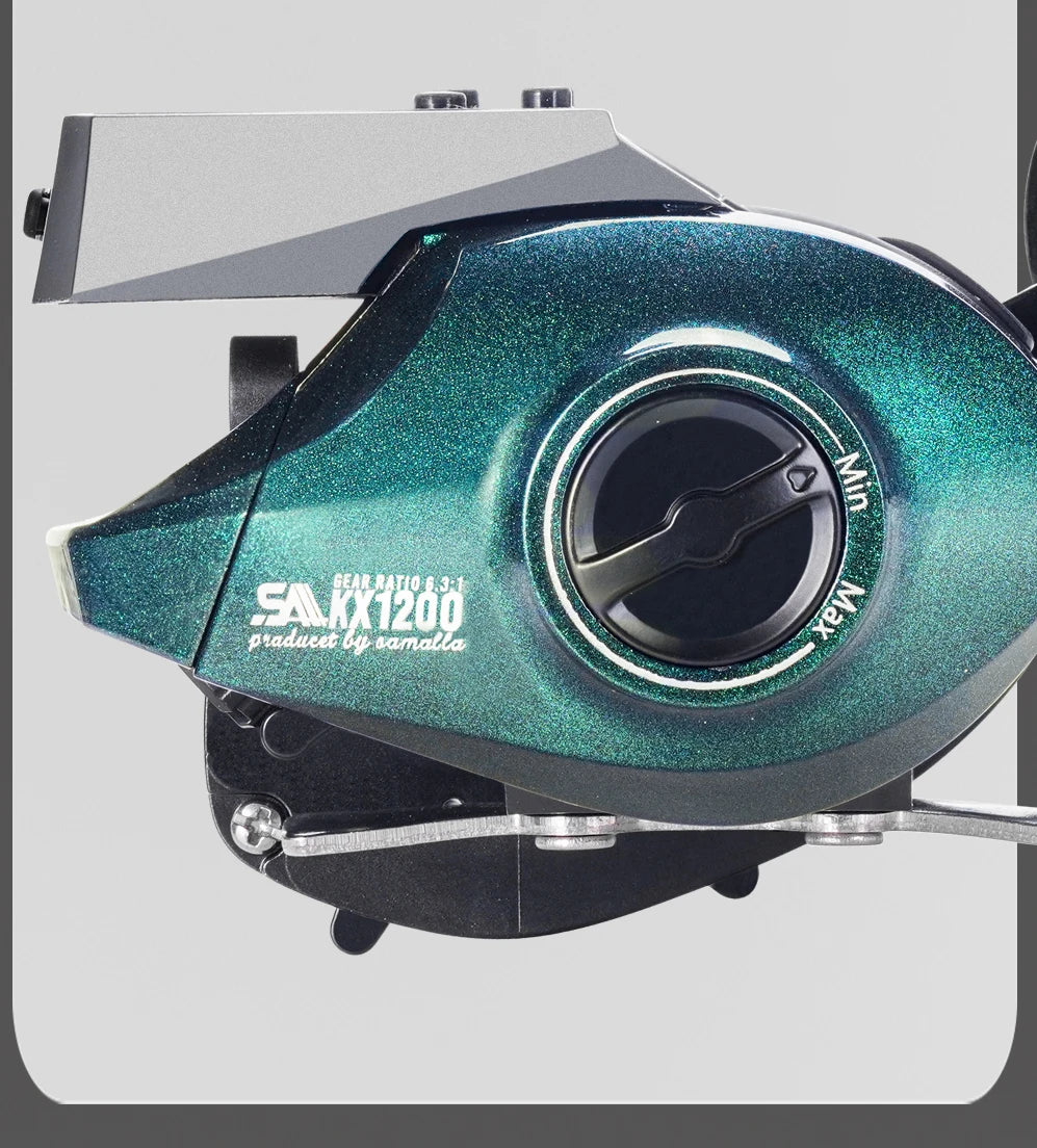 SAMOLLA New Large Electronic Fishing Reel Usb charging Large Display Screen Temperature/Air Pressure Sea Boat Baitcasting Reel