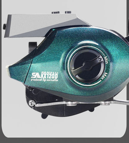SAMOLLA New Large Electronic Fishing Reel Usb charging Large Display Screen Temperature/Air Pressure Sea Boat Baitcasting Reel