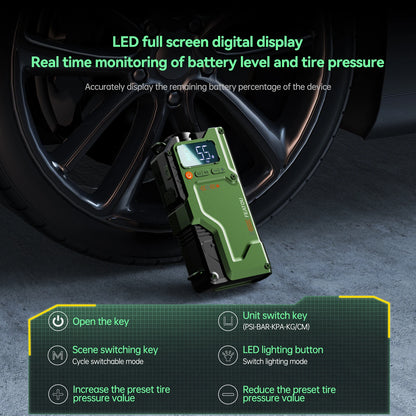 6000A Jump Starter With Air Compressor, 5 In 1 Function Jump Box 150PSl JumpStarter Battery Pack With Digital Tire Inflator,