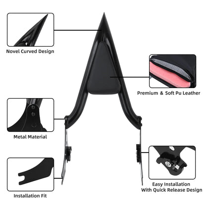 Motorcycle Rear Passenger Sissy Bar Backrest with Cushion Pad Detachable For Harley Sportster XL 1200 883 72 48 Iron 2004-2022