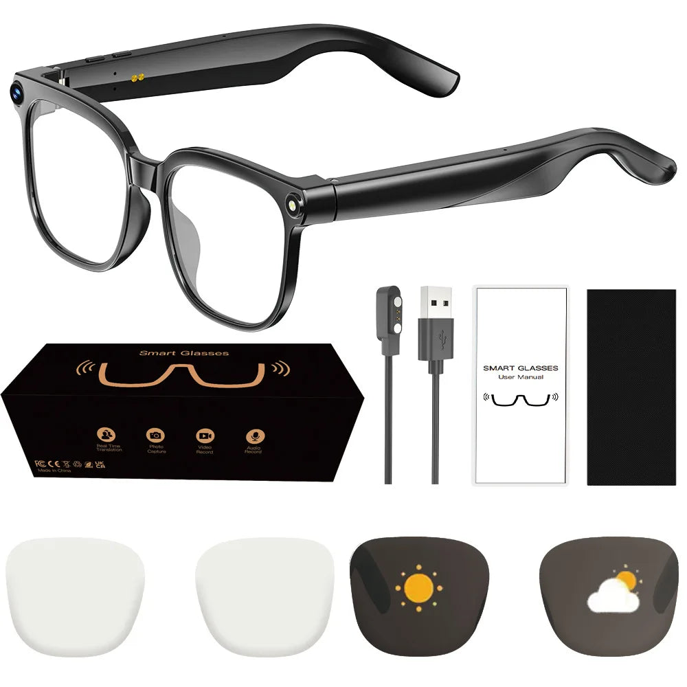 M02S smart glasses 8MP camera real-time translation and navigation Bluetooth call AI glasses, suitable for business work