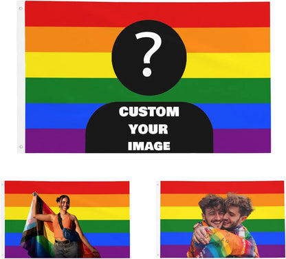 Custom Pride Flag 3X5 Ft Personalized Flags Design Your Image Funny Tapestry Poster For Decorate Clubs