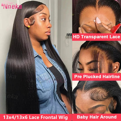 360 Hd Lace Frontal Wigs 13x6 13x4 Lace Wig Straight Human Hair Wigs 5x5 4X4 Glueless Straight Human Hair Wigs For Women 200%