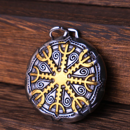 Vintage Vegvisir Viking Compass Pendant Necklace for Men Stainless Steel Fashion Nordic Amulet Beaded Necklace Jewelry Wholesale