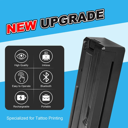 Wireless Tattoo Transfer Machine Kit Portable Wireless Tattoo Stencil Printers with Thermal Stencil Papers Transfer Cream Gel