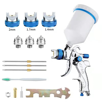 HVLP Spray Gun Adjustable Metal Atomizing Spray Gun for Painting Aerograph Cars Tool Flow Control Sprayer Paint Airbrush Set