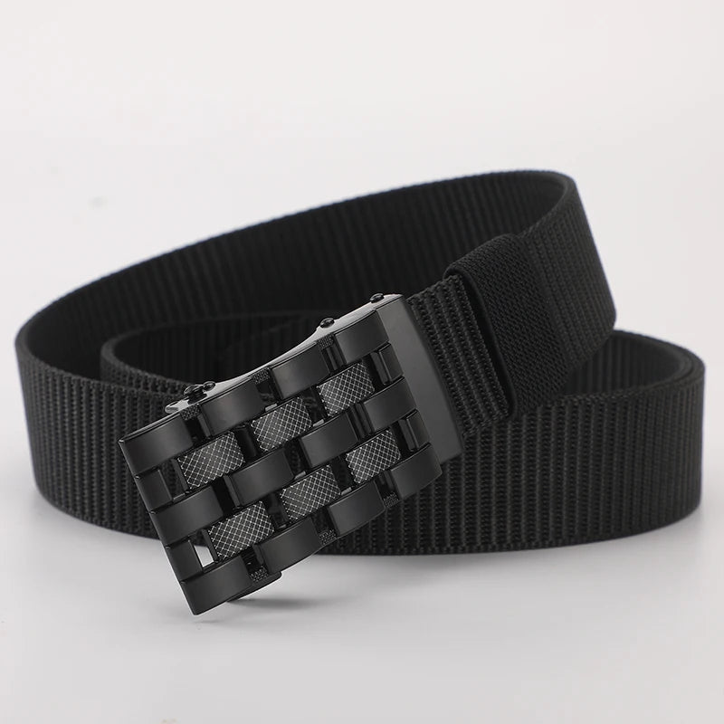 Men's Fabric Belt Nylon Canvas Automatic Belt Man Designer Belts Men Working Waistband Casual Men's Trousers Waist Belt ZX006
