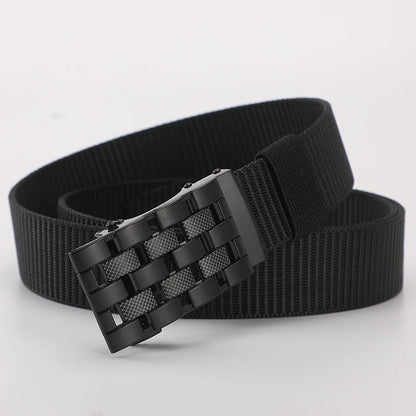 Men's Fabric Belt Nylon Canvas Automatic Belt Man Designer Belts Men Working Waistband Casual Men's Trousers Waist Belt ZX006