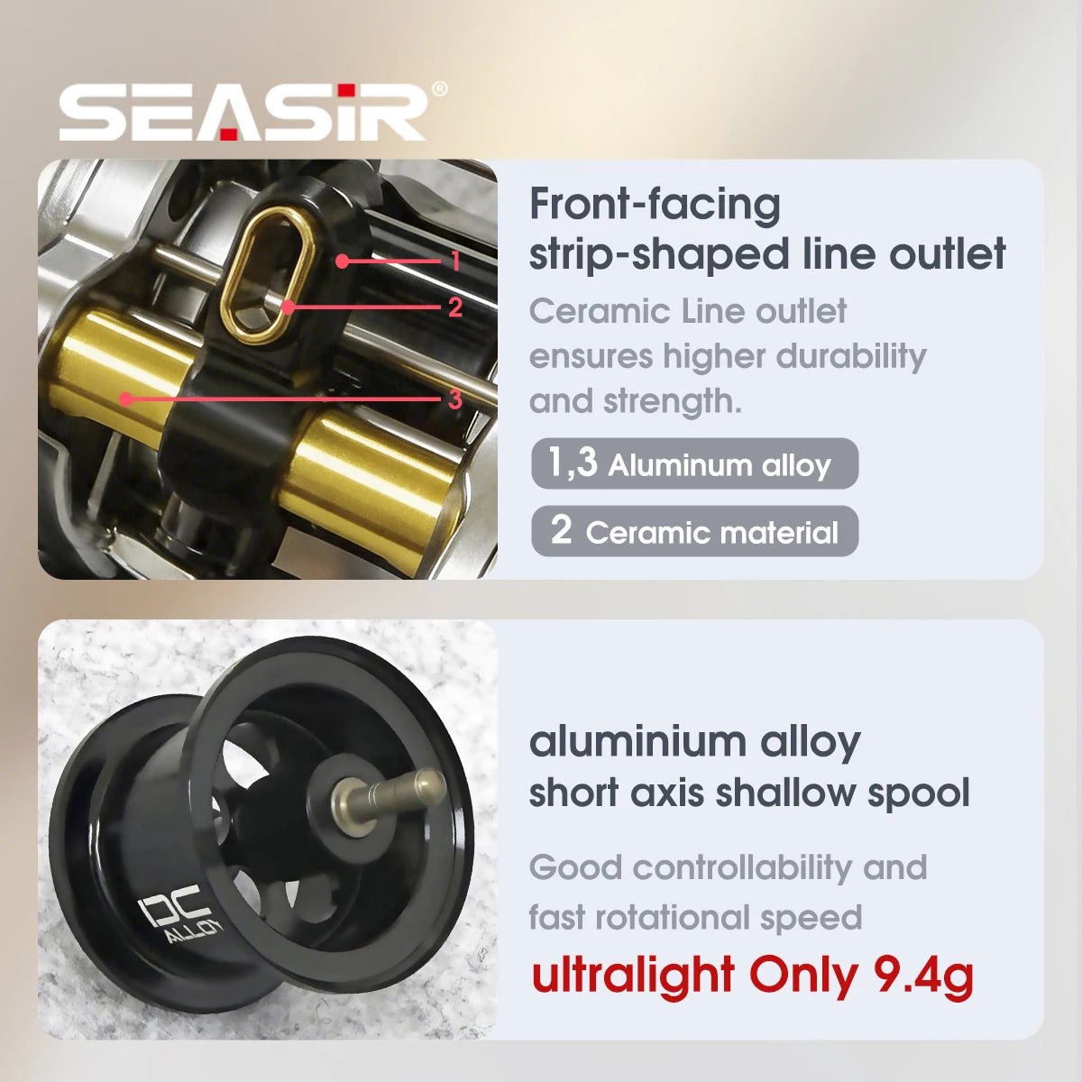 SEASIR DC Alloy ALL-metal Round reel DC Drum Digital Control Ultralight 166g Saltwater Metal Guide Baitcast Fishing Reel