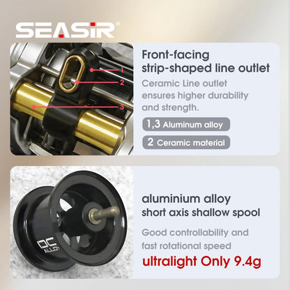 SEASIR DC Alloy ALL-metal Round reel DC Drum Digital Control Ultralight 166g Saltwater Metal Guide Baitcast Fishing Reel