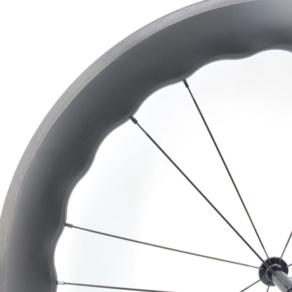 Newest 700C Road Bike UD Full Carbon Fibre wheelset Carbon Bicycle Wheelset clincher tubeless rims 65mm wave 25mm width V brake