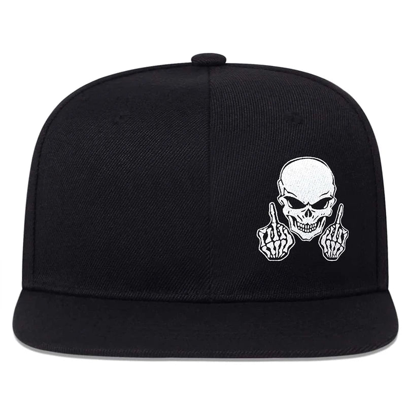 Unisex Skeleton Finger Embroidery Hip-hop Hats Spring Autumn Outdoor Adjustable Casual Baseball Caps Men Women Sunscreen Hat
