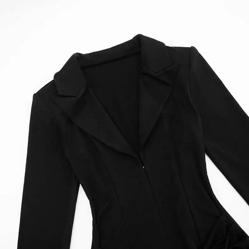Avrilyaan Casual Pleated Sexy Dress Women 2025 Elegant Party Dress Blazer Long Sleeves Bodycon Mini Autumn Winter Dress Vestidos