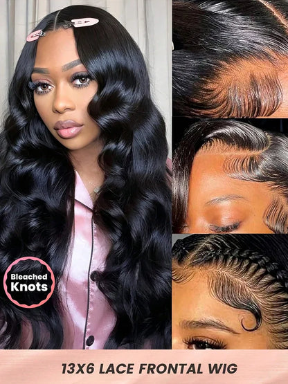 250% Density 13x4 HD Lace Wigs Body Wave Lace Front Wigs For Women 40 Inch Wear And Go Glueless Wigs Human Hair Pre Plucked Bling Hair