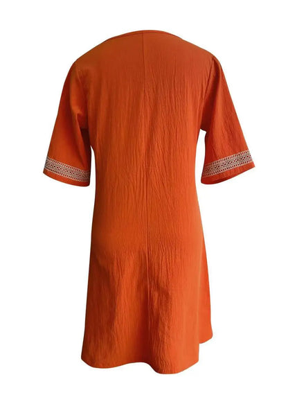Casual Fashion Clothes Elegant Cotton Linen Dress for Women Summer Dress Women Clothing Vintage Streetwear Ethnic Style Y2k